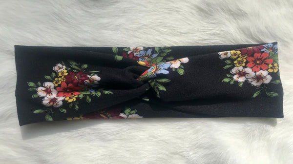 Floral Bouquet on Black Headband