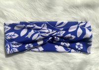 Blue and White Floral Headband