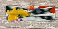 Distressed Striped Floral Headband