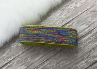 Yellow Multi Color Shimmer Elastic Watchband