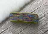 Yellow Multi Color Shimmer Elastic Watchband