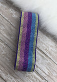 Pastel Multi Color Stripe Shimmer Elastic Watchband