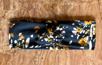 Navy and Gold Floral Headband