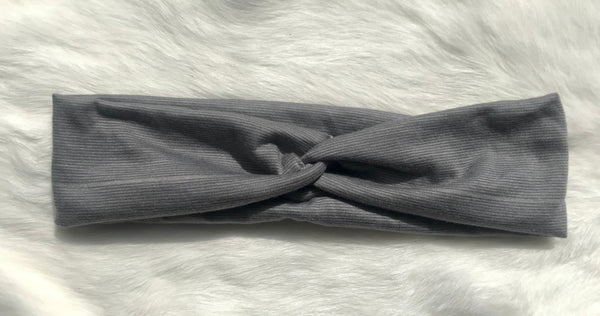 Grey Pinstripe Headband