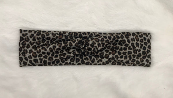 Grey and Brown Cheetah Headband