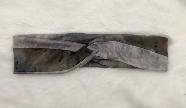 Black and White Tie Dye Stripe Headband