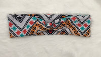 Orange and Teal Abstract Headband