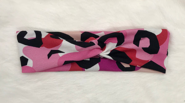 Pink, Red, Black and White Cheetah Headband