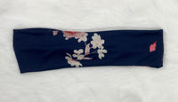 Blush Floral on Navy Headband
