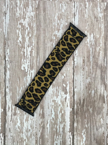 Dark Brown Leopard Elastic Watchband