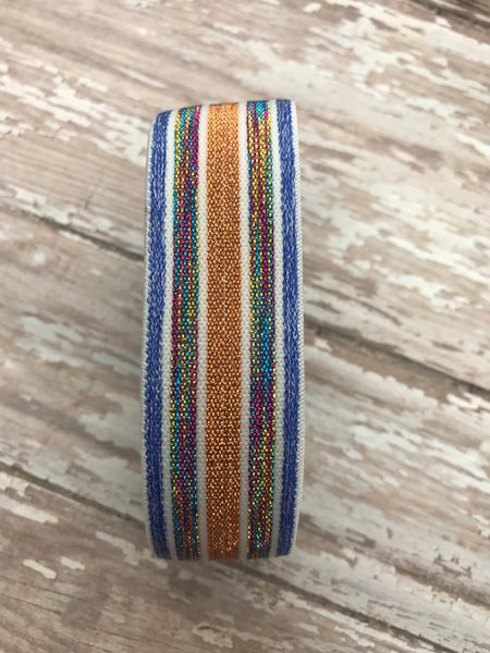 Blue, Bronze and Multicolor Stripe Apple Watchband
