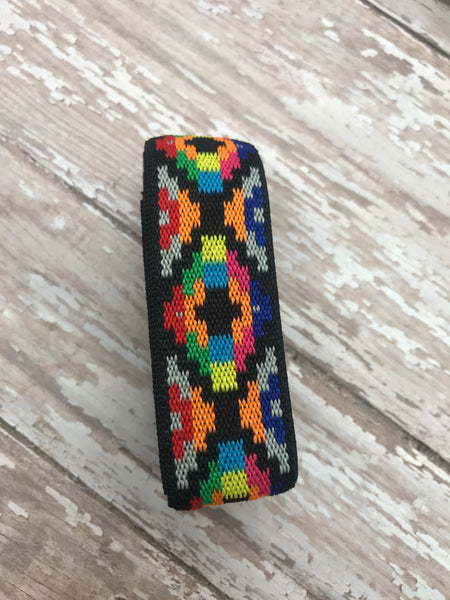 Black, Grey and Multicolor Abstract Apple Watchband