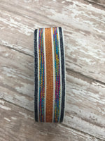 Grey, Bronze and Multicolor Stripe Apple Watchband
